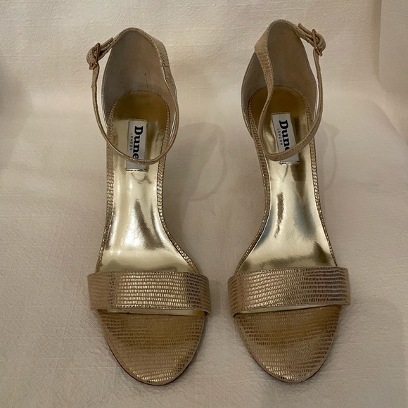 Mariee Dune London Gold-Reptile-Synthetic Two Part Mid Heel Sandal - Picture 4 of 8